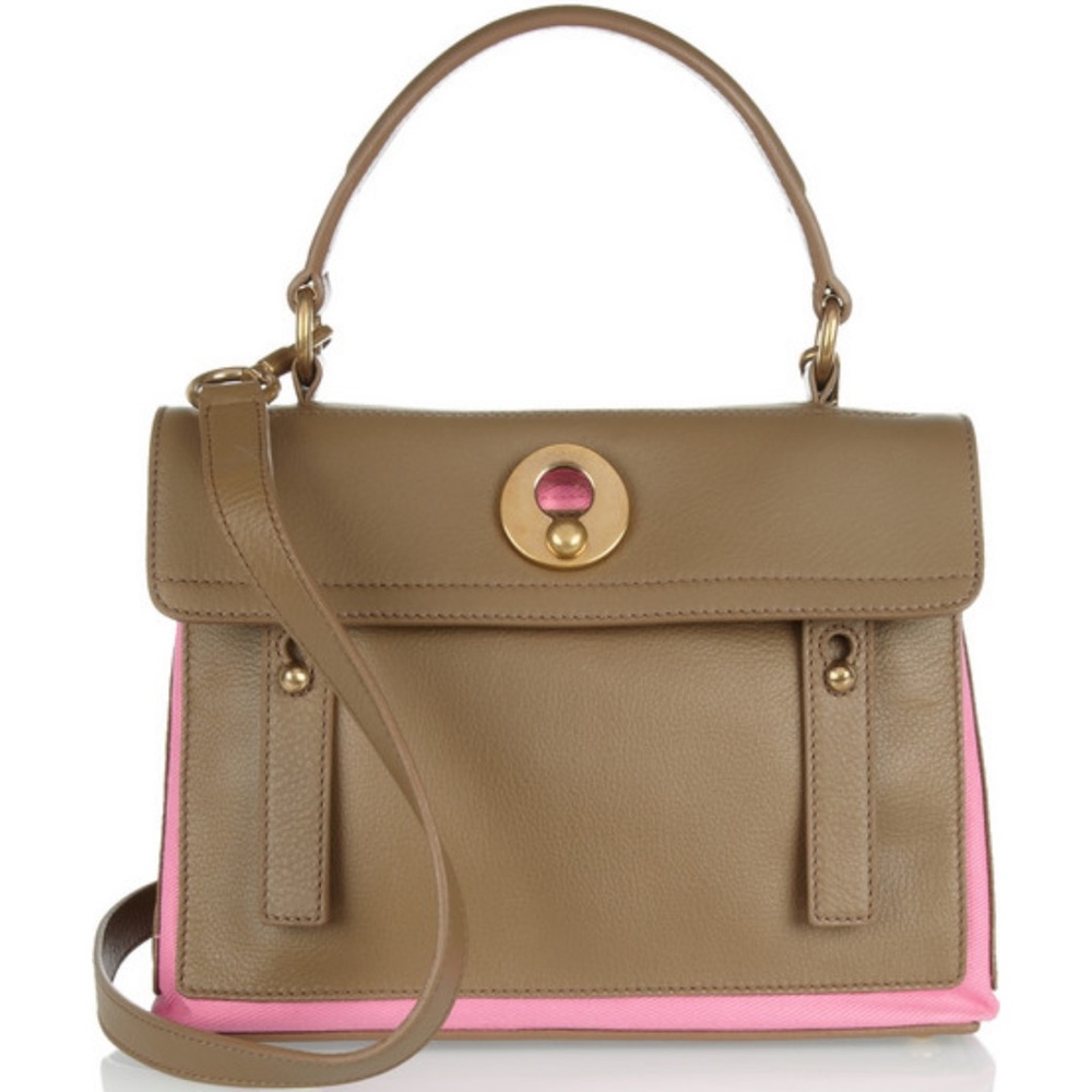 Ysl muse II. two tone pink and greige leather